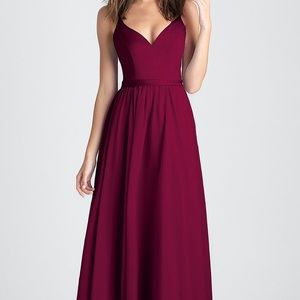 Classic A-Line Long Prom Dress in Burgundy Red
